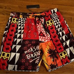 Reason Blaze Swim Shorts, Size L, NWT
